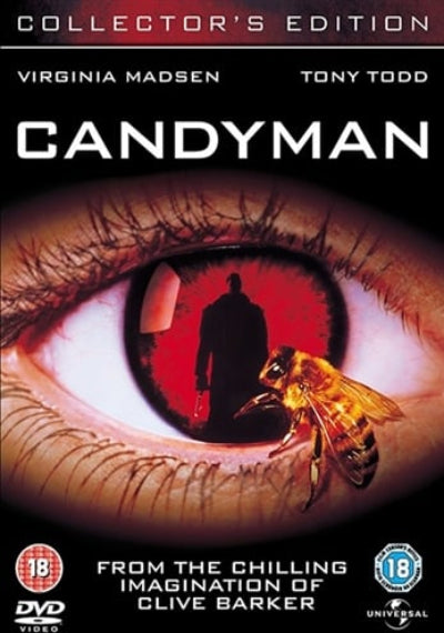 DVD cover of 'Candyman' with eye and silhouette design