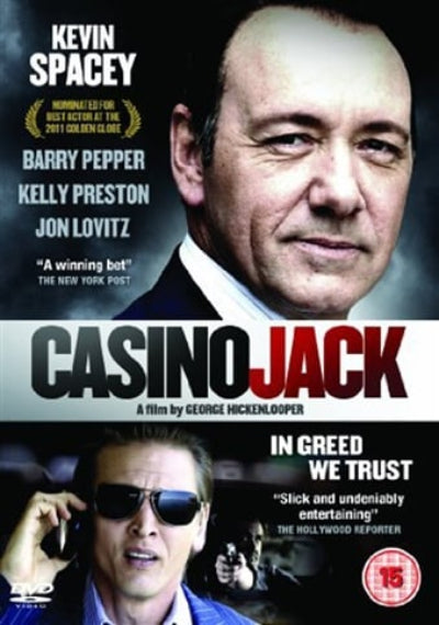 Movie poster for 'Casino Jack' featuring Kevin Spacey and a tagline about greed.