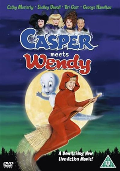 Movie poster for 'Casper Meets Wendy' featuring characters against a night sky.