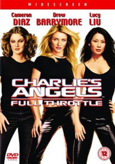 DVD cover of 'Charlie's Angels: Full Throttle' featuring three women in black outfits.