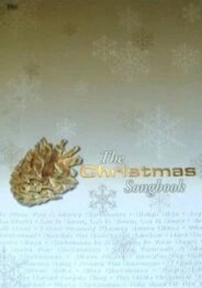 Cover of a Christmas songbook with gold embossed design and snowflake pattern
