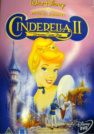 DVD cover of 'Cinderella II: Dreams Come True' with Cinderella and Prince Charming.