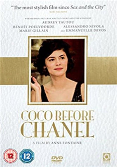 DVD cover of 'Coco Before Chanel' with a woman's portrait and movie details.