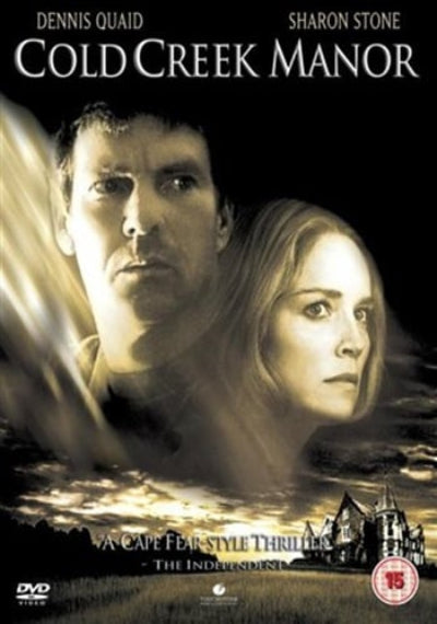 Movie poster for 'Cold Creek Manor' featuring a man and woman with a house in the background.