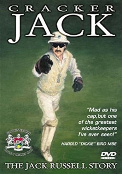 DVD cover of 'Cracker Jack' featuring a cricket player with text about a wicketkeeper.