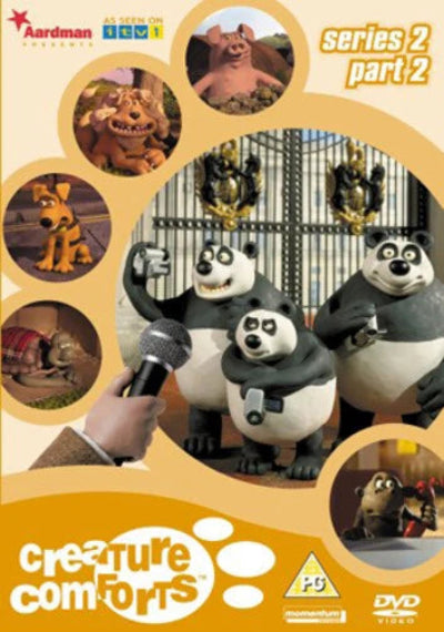 DVD cover of 'Creature Comforts' with animated characters and Aardman logo.