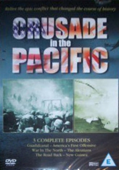 DVD cover of 'Crusade in the Pacific' with images of war scenes and text.
