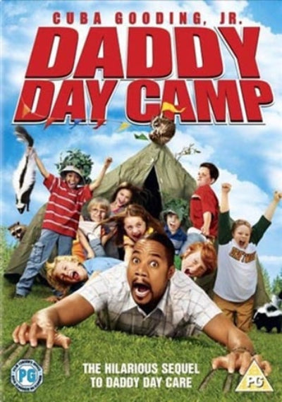 Movie poster for 'Daddy Day Camp' featuring a group of children and a man with a surprised expression.