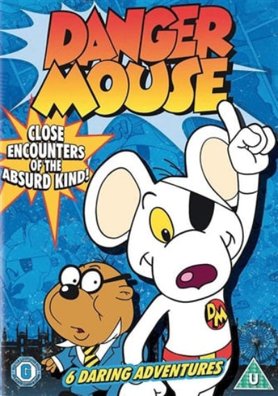 DVD cover of 'Danger Mouse' with cartoon mouse and cat character on a blue background