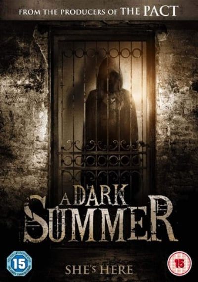 Movie poster for 'A Dark Summer' with a hooded figure behind bars.