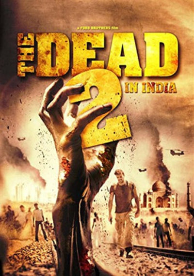 Movie poster for 'The Dead in India 2' with a hand holding a large number 2 against a chaotic background.