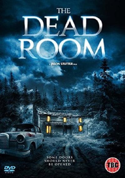 Movie poster for 'The Dead Room' with a dark forest and old car scene.