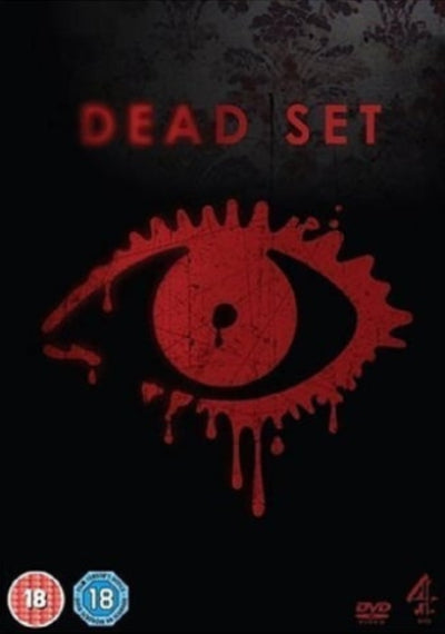 Movie poster for 'Dead Set' with a red eye design on a dark background