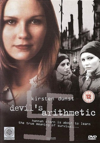 DVD cover of 'Devil's Arithmetic' featuring a woman with a somber expression and a black and white scene in the background.