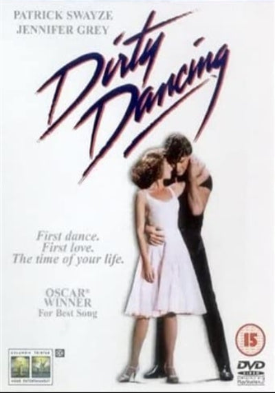 DVD cover of 'Dirty Dancing' featuring a couple dancing with text about the movie.