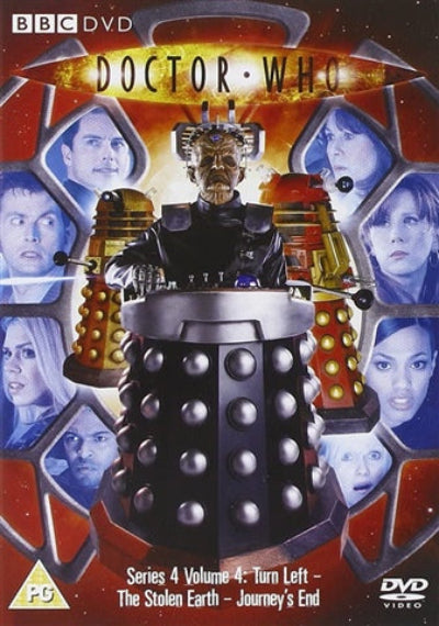DVD cover of 'Doctor Who' featuring a Dalek and character portraits