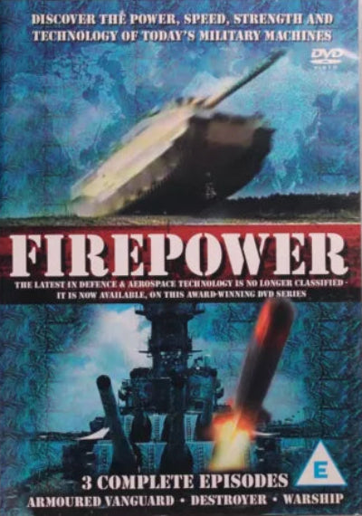 DVD cover for 'Firepower' series with military-themed graphics and text.