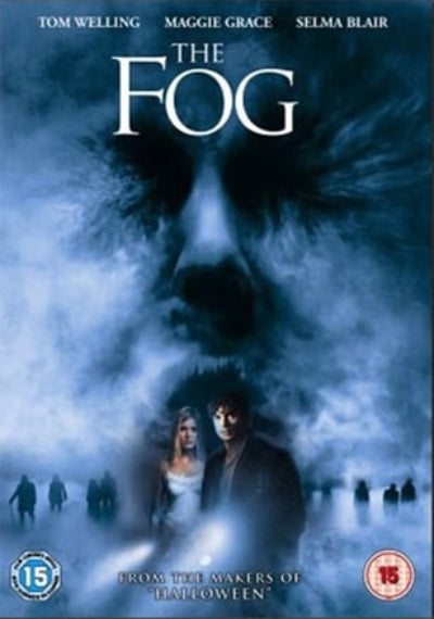 DVD cover of 'The Fog' with a ghostly face and two people in the fog.