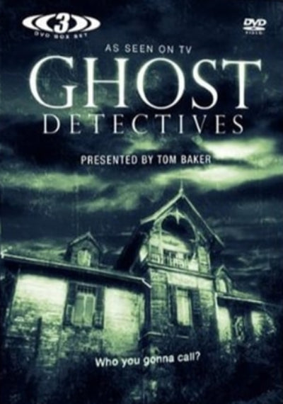 DVD box set for 'Ghost Detectives' with a haunted house on a dark background