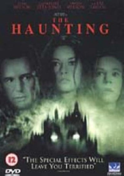 DVD cover of 'The Haunting' with three faces and a ghostly figure.