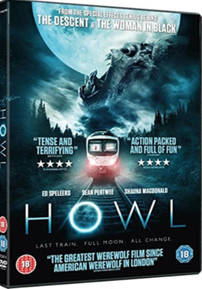 DVD cover of the movie 'Howl' with a wolf and train design.
