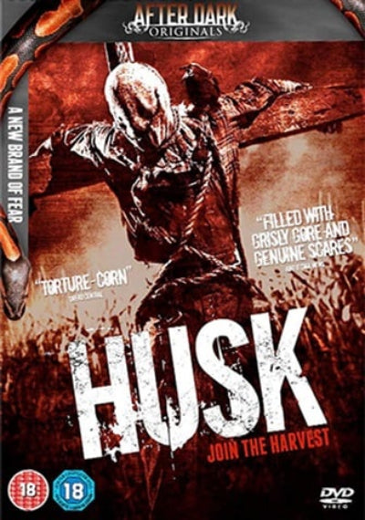 DVD cover of 'Husk' with a zombie-like creature and text about gore and horror.