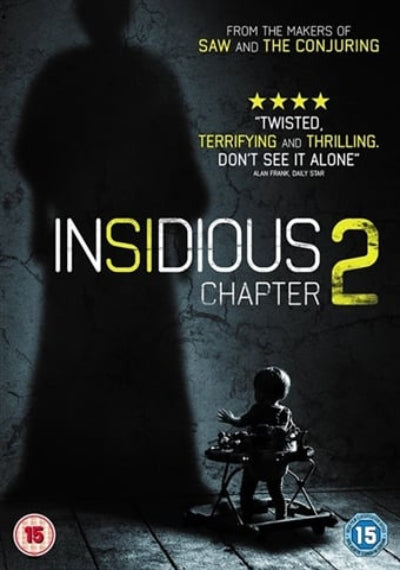 Movie poster for 'Insidious 2' with a silhouette and child in a stroller.