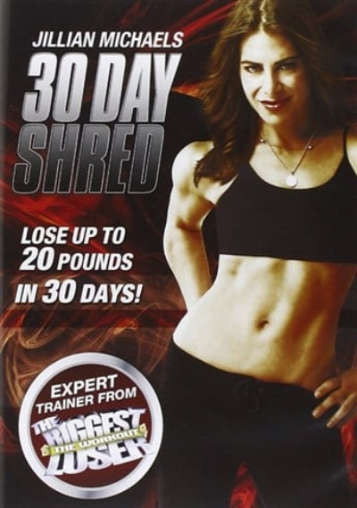 Book cover of '30 Day Shred' by Jillian Michaels featuring a woman in athletic wear.
