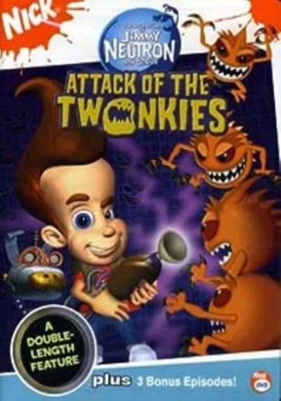 DVD cover of 'Jimmy Neutron: Attack of the Twonkies' with cartoon characters and text.