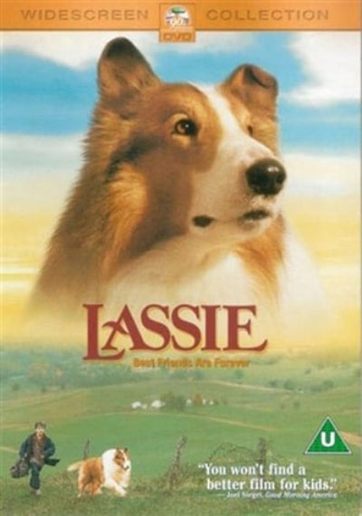DVD cover of 'Lassie: Best Friends for Forever' with a dog and person in a field.