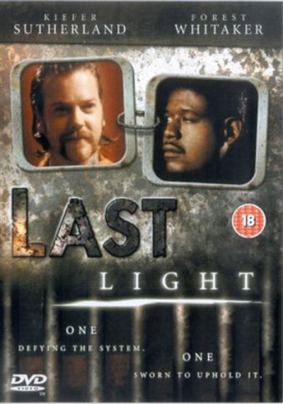 DVD  of 'Last Light' featuring Kiefer Sutherland and Forest Whitaker with a metallic background. New DVD.