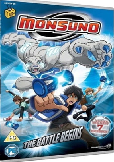 DVD cover of 'Monsuno' with animated characters and logo