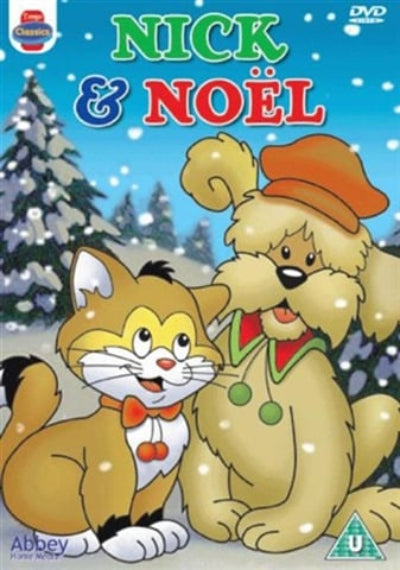 DVD cover of 'Nick & Noel' with two animated characters in a snowy scene.