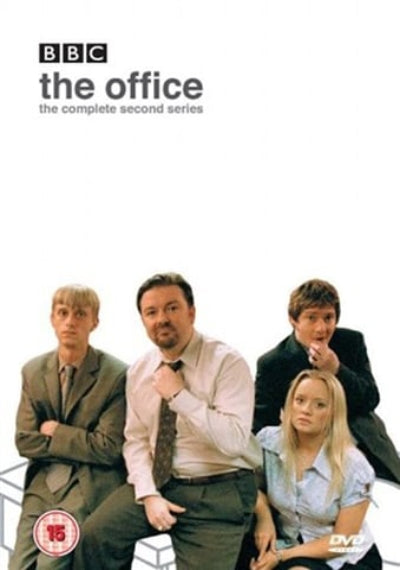 DVD cover of 'The Office' complete second series with four characters on a white background