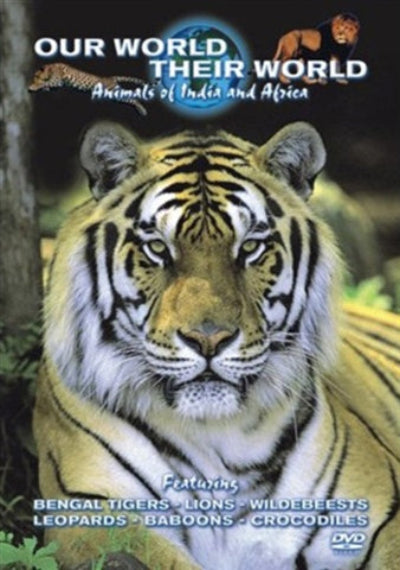DVD cover featuring a tiger with text about animals of India and Africa