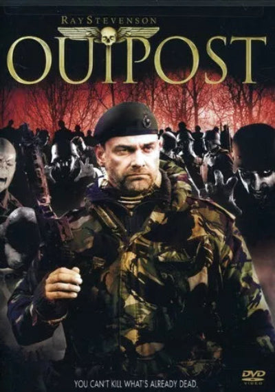 DVD cover of 'Outpost' with a man in military gear and text.