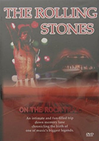 DVD cover of 'The Rolling Stones On The Rock Trail' with a stylized image of a person and text.