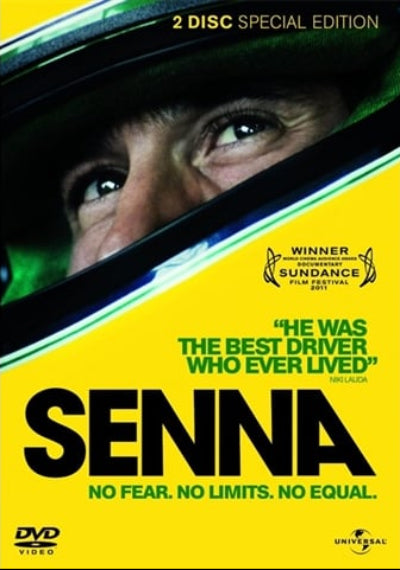 DVD cover for the documentary 'Senna: No Fear. No Limits.