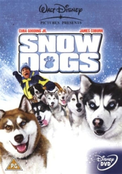 DVD cover of 'Snow Dogs' featuring dogs and a child against a snowy background.