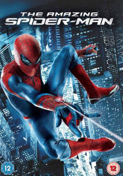 DVD cover of 'The Amazing Spider-Man' with Spider-Man in action against a cityscape background.