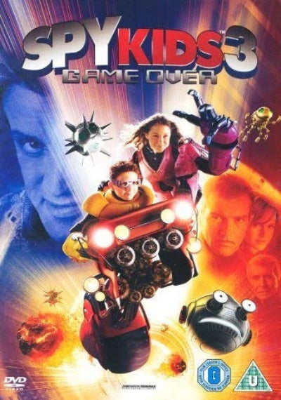 Movie poster for 'Spy Kids 3: Game Over' featuring characters and a robot.