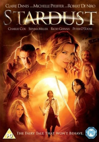 Movie poster for 'Stardust' featuring characters and a glowing orb.