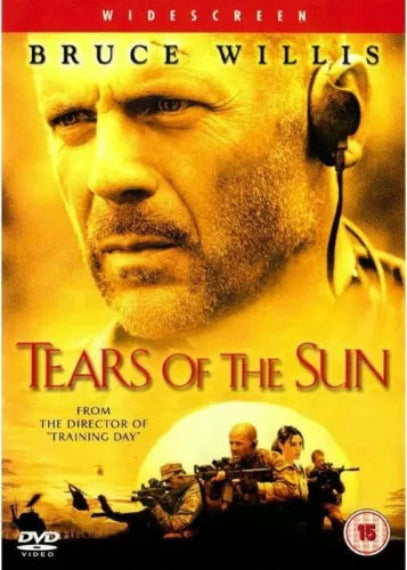 DVD cover of 'Tears of the Sun' featuring Bruce Willis and a scene with soldiers.