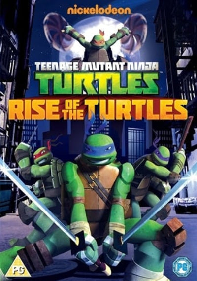 Movie poster for 'Teenage Mutant Ninja Turtles: Rise of the Turtles' featuring turtles in action poses.