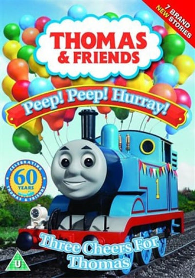 Cover of 'Thomas & Friends: Peep! Peep! Hurray!' with Thomas the Tank Engine and balloons.