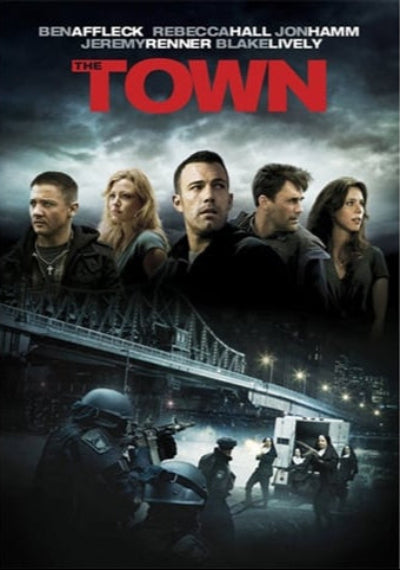 Movie poster for 'The Town' featuring actors and a city street scene.