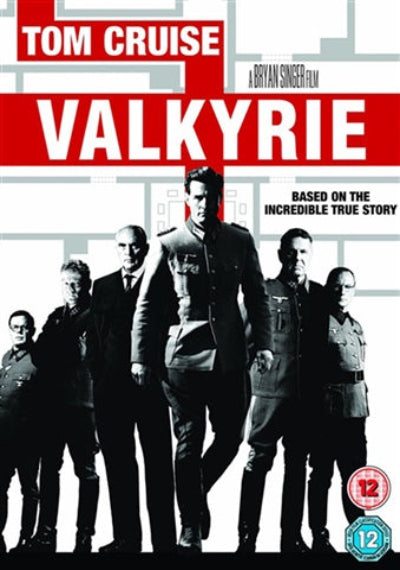 Movie poster for 'Valkyrie' featuring Tom Cruise and other actors in military uniforms.