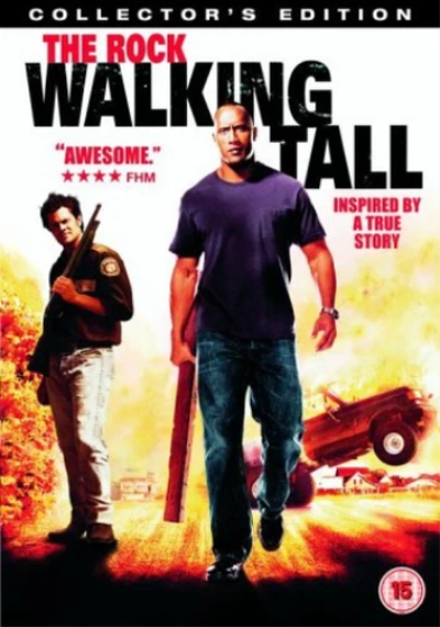 Movie poster for 'Walking Tall' featuring two characters with a truck in the background.