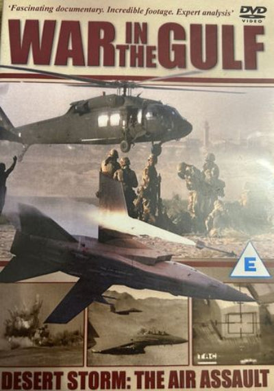 Helicopters and Jets shown in 4 pictures depicting Desert Storm Air Assault