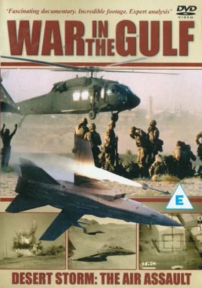 DVD cover of 'War in the Gulf' with military imagery and text.